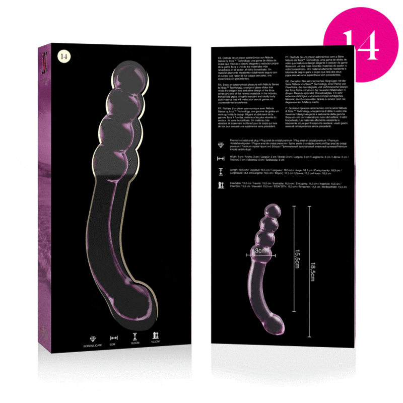NEBULA SERIES BY IBIZA? - MODELO 14 DILDO CRISTAL BOROSILICATO 18.5 X 3 CM TRANSPARENTE