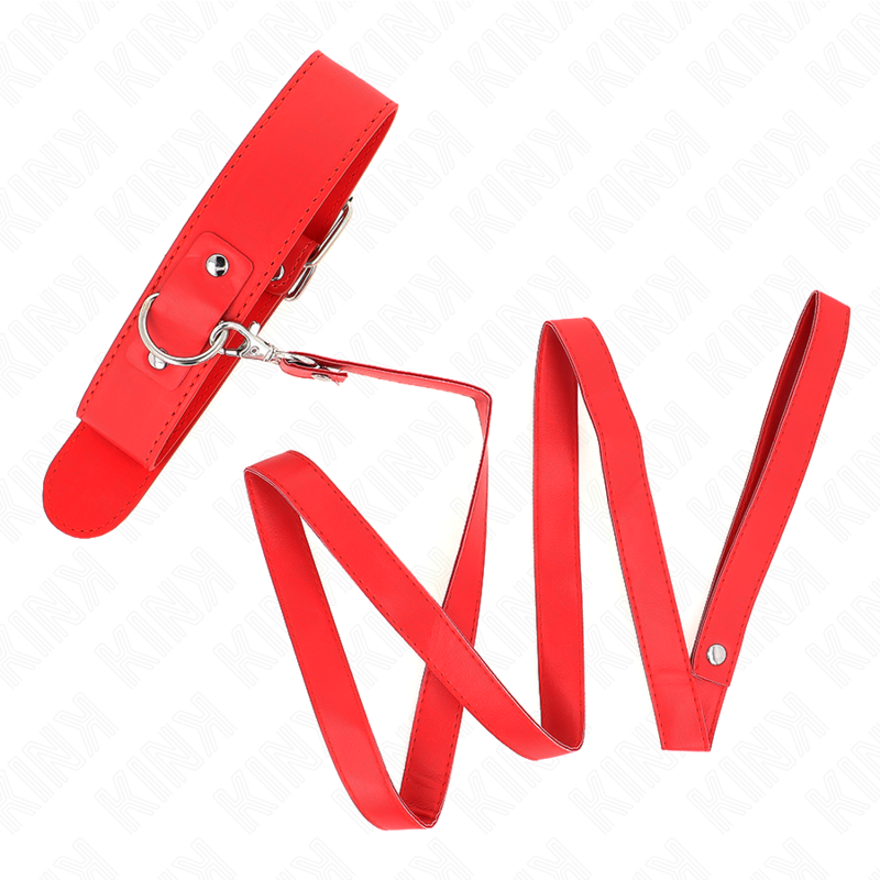 KINK---COLLAR-CON-CORREA-116-CM-FINO-ROJO-AJUSTABLE-32-50-CM-X-8-CM