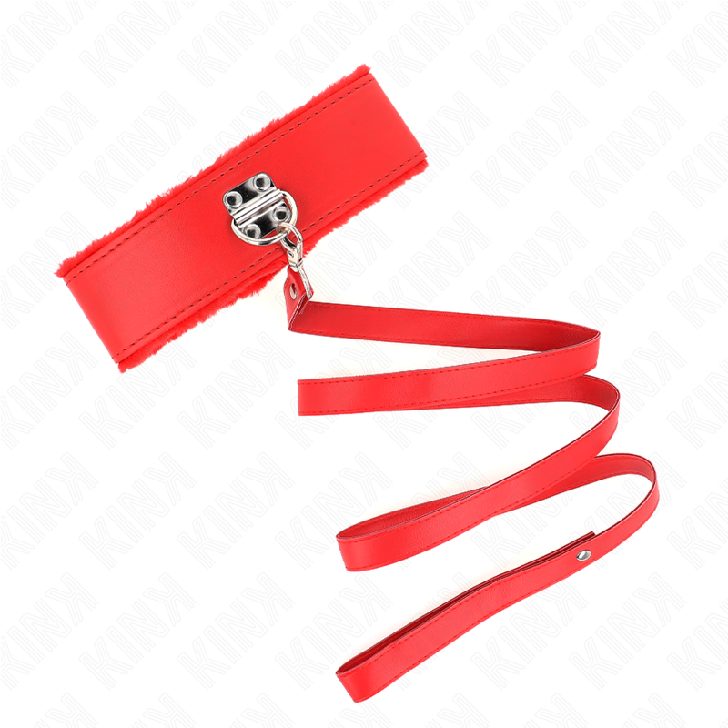 KINK---COLLAR-CON-CORREA-116-CM-CON-TACHUELAS-PLATEADAS-MODELO-4-ROJO-AJUSTABLE-40-48-CM-X-6-CM
