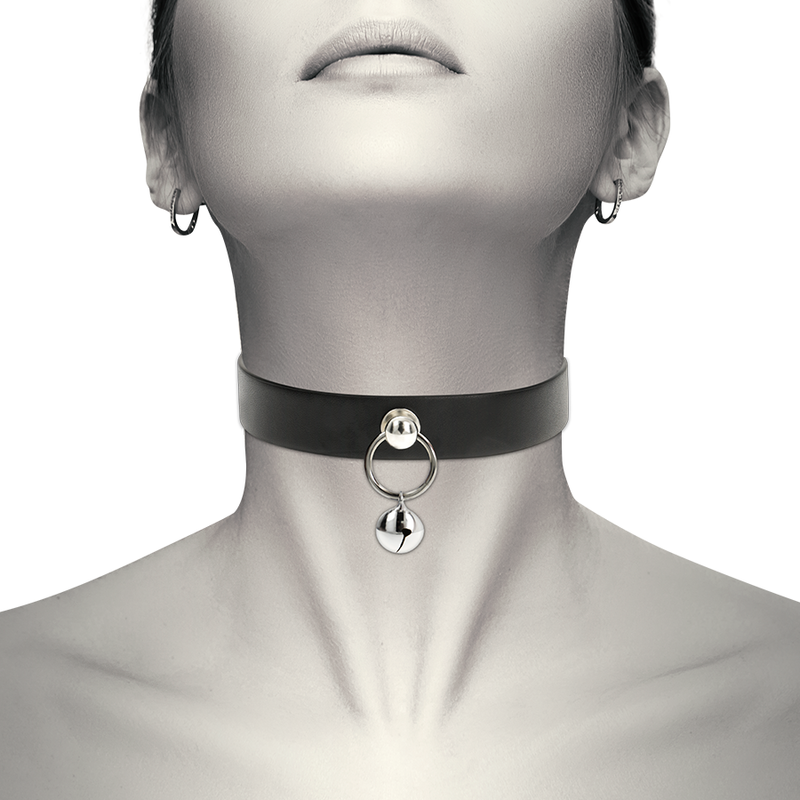 COQUETTE-CHIC-DESIRE---COLLAR-CUERO-VEGANO-ACCESORIO-WOMAN-CASCABEL-ARO